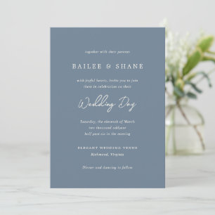 Invitation Bailee Dusty Blue Mariage moderne