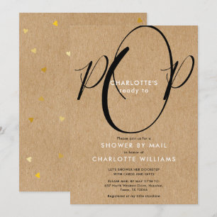 Invitation Bain à distance par la poste Sprinkle Rustic Kraft