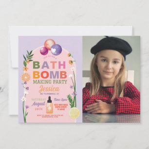 Invitation Bain Bombe Fabriquant Artisanat Photo Anniversaire