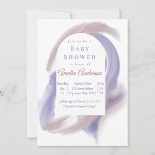 Invitation Bain de bébé à l'aquarelle lavande