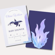 Bain de bébé à l'aquarelle Orque Baleine
