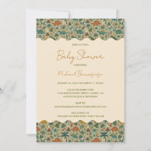 Invitation Bain de bébé dinosaure