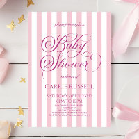 Bain de bébé fille élégant classique rayures roses