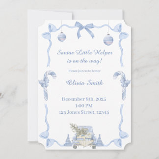 Invitation Bain de Bébé Petit Aide du Père Noël