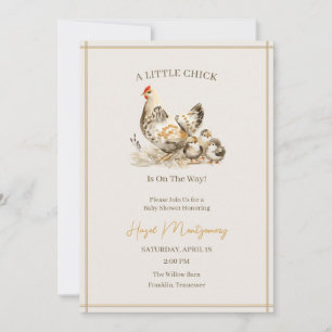 Invitation Bain de bébé Poussin aquarelle