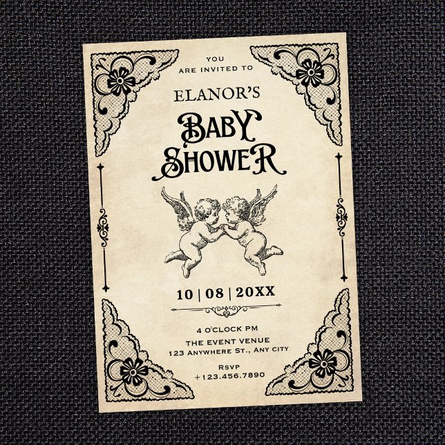 Invitation Bain de bébé rétro classique (Créateur téléchargé)