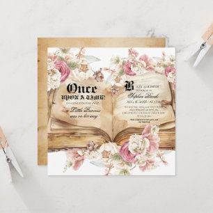 Invitation Bain de bébé Rose Fleur Rose Élégance Royale