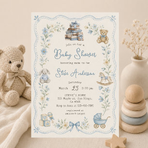 Invitation Bain de bébé sur le thème de la nurserie contes de