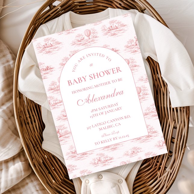 Invitation Bain de bébé Toile française élégant (Créateur téléchargé)