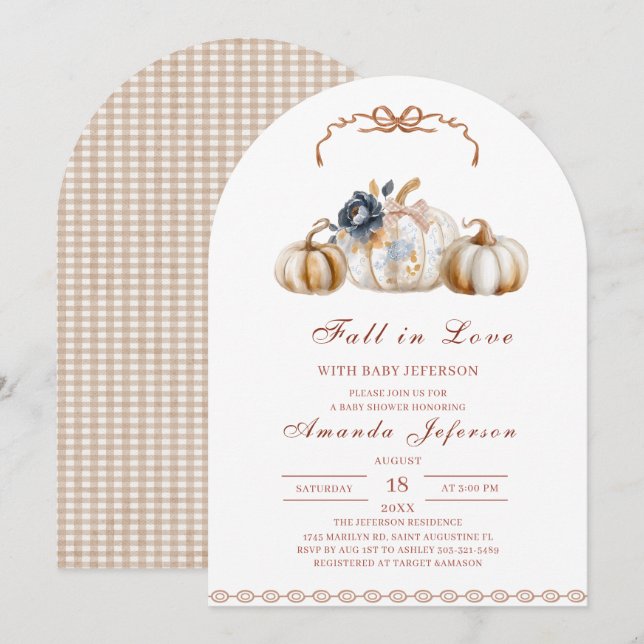 Invitation Bain de couleur aquarelle Baby Shower  (Devant / Derrière)