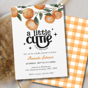 Invitation Bain de couleur Little Cutie Citrus Orange Baby Sh