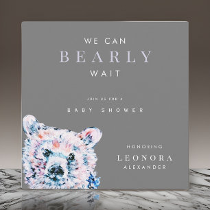 Invitation Bain de couleur Ours en peluche Baby Shower