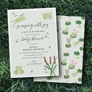 Invitation Bain de Grenouilles Mignonnes pour Bébé de Genre N