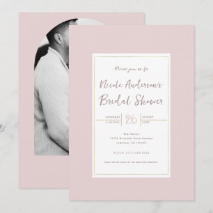 Invitation Bain de mariage minimaliste moderne rose huître et