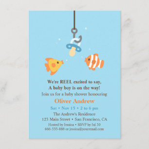 Invitation Bain de poisson mignon Pêche bébé douche Invitatio
