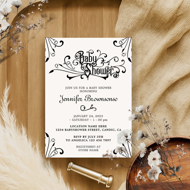 Invitation Bain d'ornement Rétro Vintage (Créateur téléchargé)