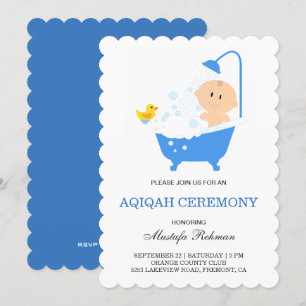 Invitation Bain Moussant pour Garçon Mignon Aqiqah