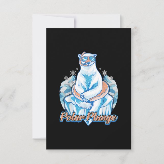Invitation Bain Polaire Plongée Ice Jump Funny Ours Polaire B (Devant)