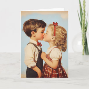 Invitation Baiser amoureux vintage pour enfants