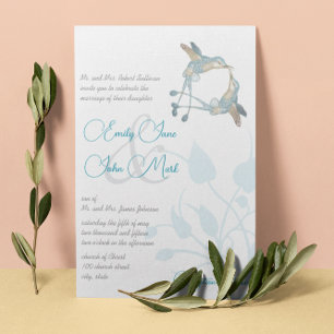Invitation Baiser de colibri Mariages d'oiseaux d'amour vinta