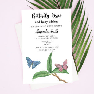 Invitation Baiser de papillon tropical shower de bébé