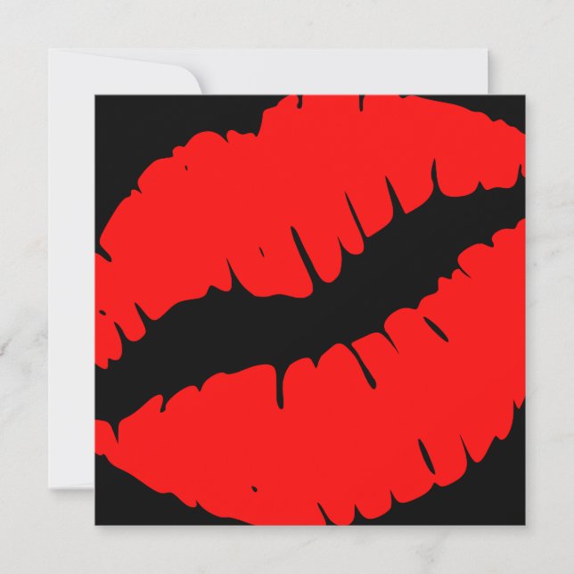 Invitation Baiser rouge vif et noir Imprimer Fabrique & Cinqu (Devant)