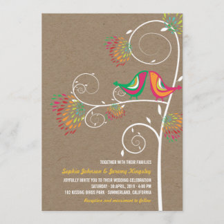 Invitation Baiser Whimsical Inséparables d'été Mariage Invite
