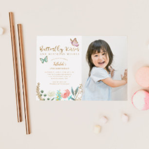 Invitation Baisers à papillon Anniversaire Voeux