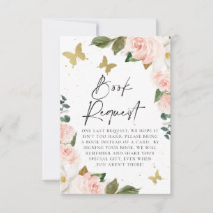 Invitation Baisers à papillon Baby shower Demande de carnet I