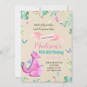Invitation baisers de papillon et voeux de dragon