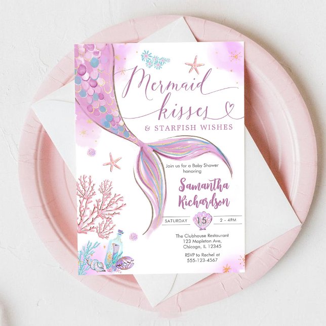 Invitation Baisers de Sirène Sous l'Océan Anniversaire (Créateur téléchargé)