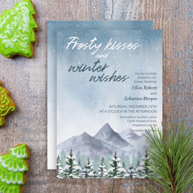 Invitation Baisers gelés et voeux d'hiver Mariage forestier (Créateur téléchargé)