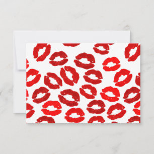 Invitation baisers lèvres empreinte de rouge à lèvres motif d