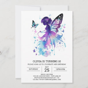Invitation Baisers papillon Fairy Anniversaire