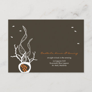 Invitation Baisers Poissons Coraux Plage Fantaisiste Mariage