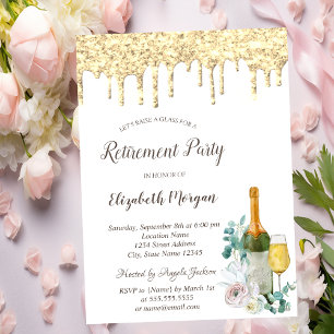 Invitation Baisses de parties scintillant, Verre, Retraite Fl