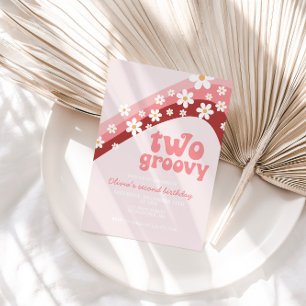 Invitation Baisson rétro Deux boho Super fleuri deuxième anni