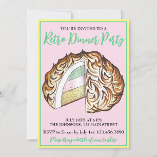 Invitation Baked Bombe Alaska Retro Diner Partie Dessert Nour