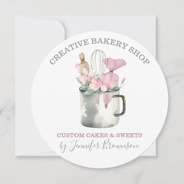 Invitation Bakery Pastry Chef mug Boho chic flower patisserie (Devant)