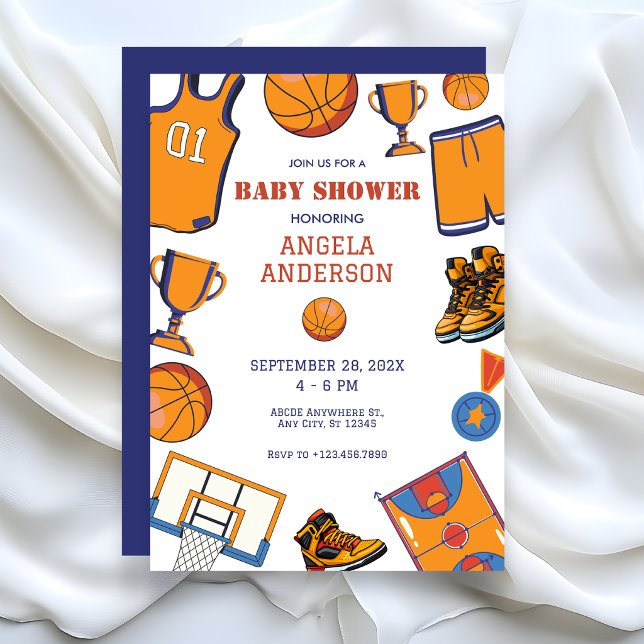 Invitation Baketball baby shower (Créateur téléchargé)