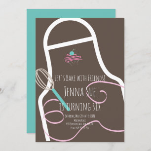Invitation Baking Anniversaire des gâteaux de fête Apron