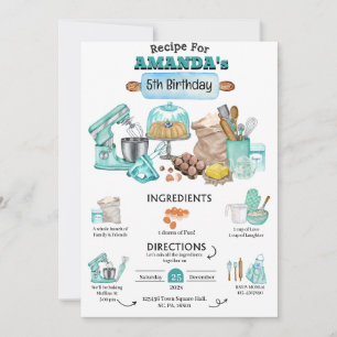 Invitation Baking Anniversaire Fille Cuisine Anniversaire Fêt