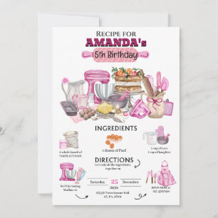 Invitation Baking Anniversaire Fille Cuisine Anniversaire Fêt