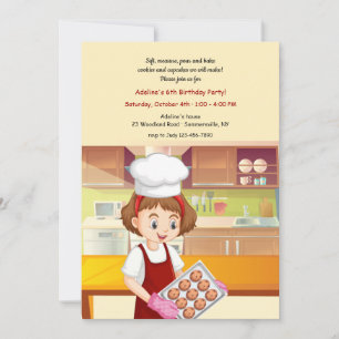 Invitation Baking Cookies fête d'anniversaire
