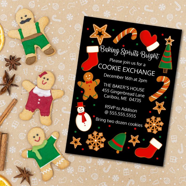 Invitation Baking Spirits Bright Cookie Exchange (Créateur téléchargé)