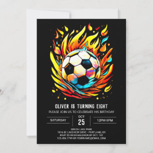 Invitation Bal coloré Printable Soccer Anniversaire