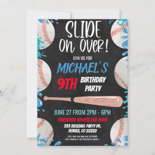 Invitation Bal de baseball toboggan Anniversaire Fête Invitat