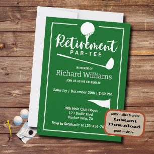 Invitation Bal de golf de retraite Drapeau moderne