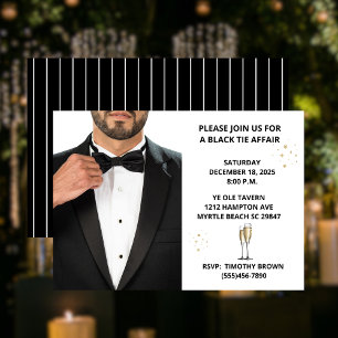 Invitation Bal de la soirée de Cravate noire Tuxedo pour homm