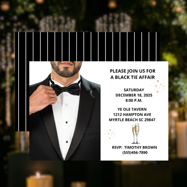Invitation Bal de la soirée de Cravate noire Tuxedo pour homm (Créateur téléchargé)
